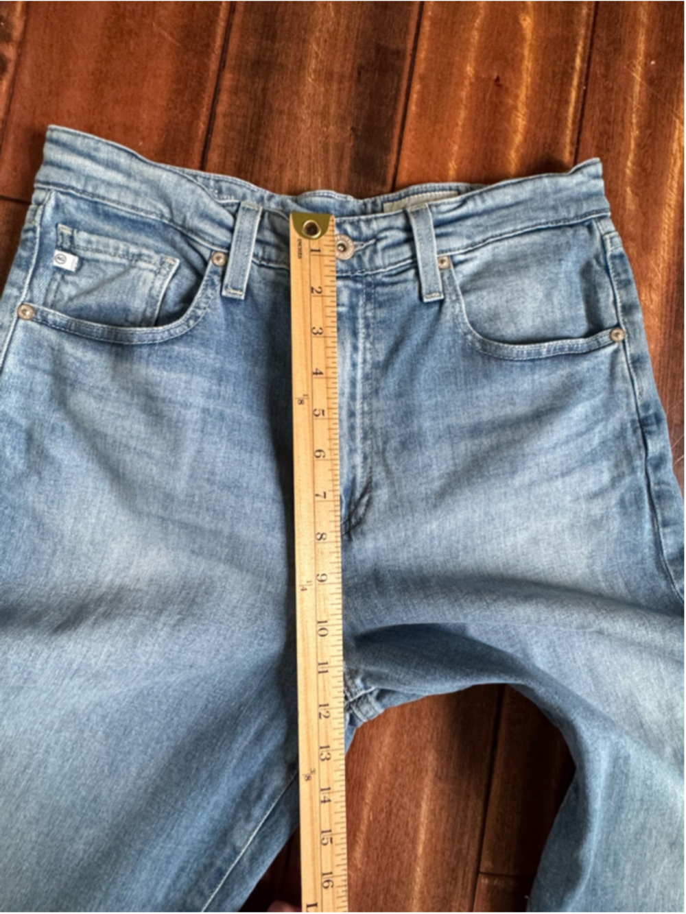 ag jeans wide leg high rise light wash cropped denim - Picture 10 of 12